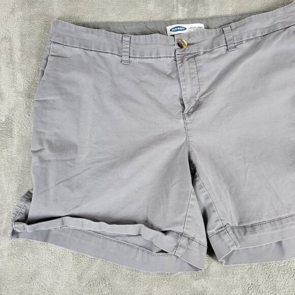 Old Navy Everyday Womens Shorts 16 Mid Rise Gray Zip Fly Comfy GRA57E - Picture 4 of 8